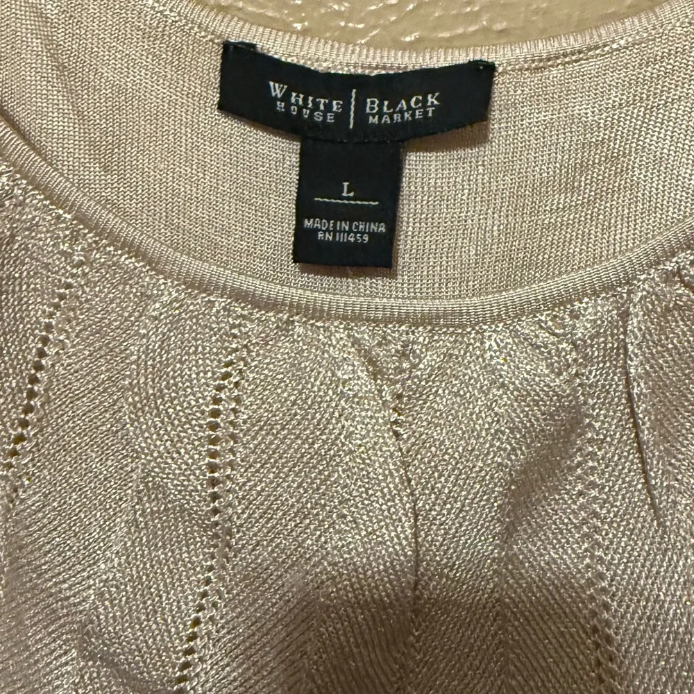 Champagne Tiered Ruffle White House Black Market blouse - Picture 2 of 4